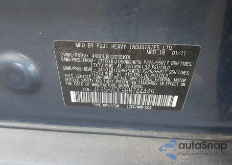 2011 Subaru Forester 2.5X Premium из США, поврежденный, VIN JF2SHADC8BH744446